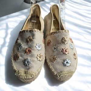 Jack Rogers 1960‎ Espadrille Slip On Flats Floral Embellished Shoes Woman 7.5